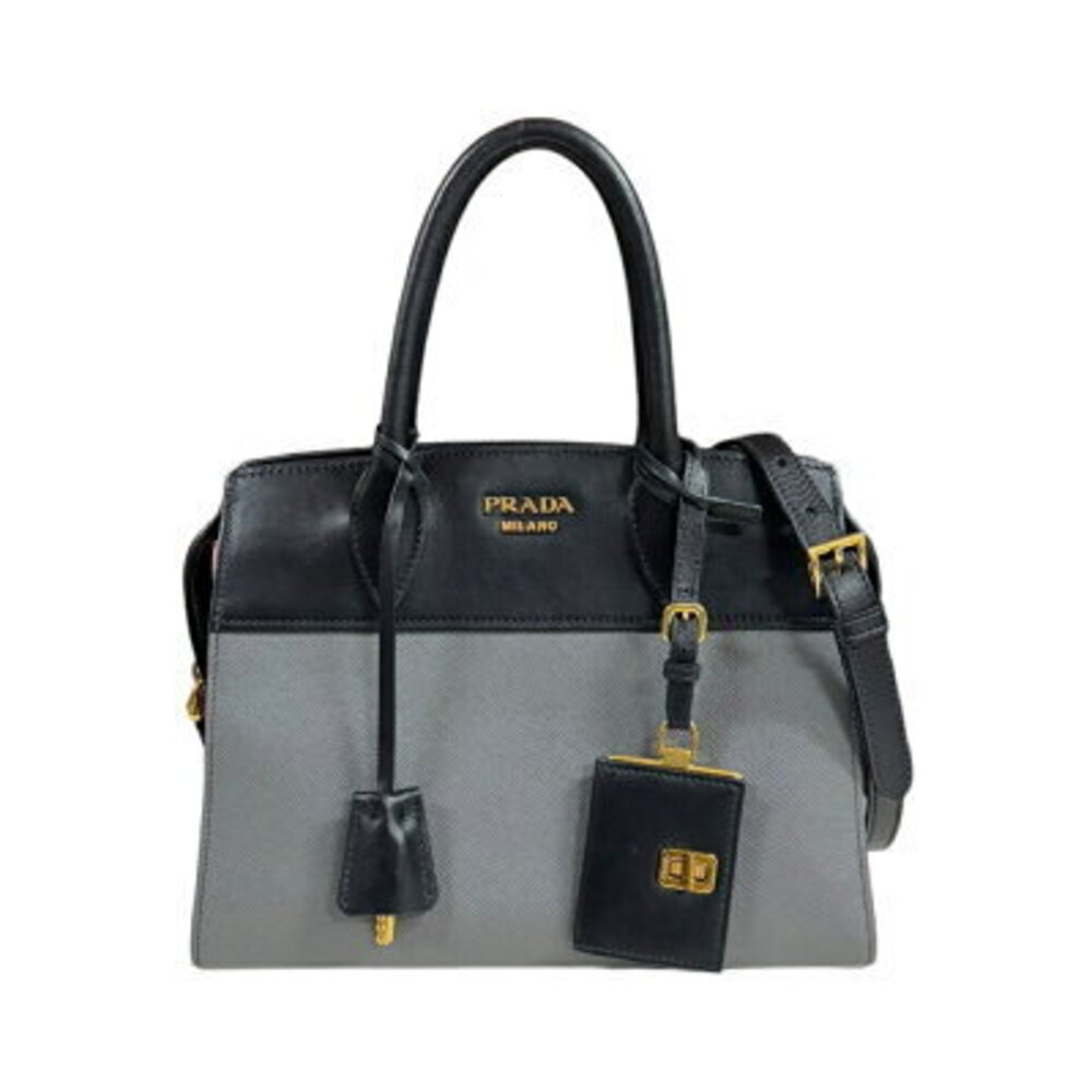 Prada Esplanade Saffiano Shoulder Bag Leather Black